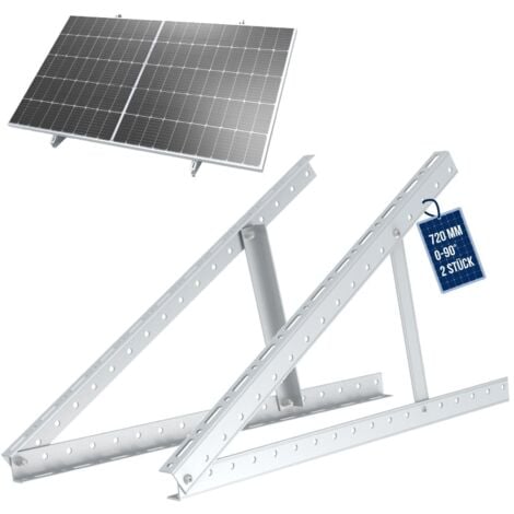 NuaSol Halterung f�r Solarpanel Aufst�nderung bis 72 cm 28 Zoll Flachdach PV Solarmodul  Verstellbar 0-90�  Set  Aluminium  Montagematerial
