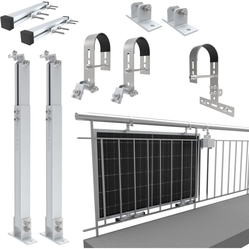 Nuasol - Kit de fixation de balustrade de balcon pour diamètre jusqu'à 80mm