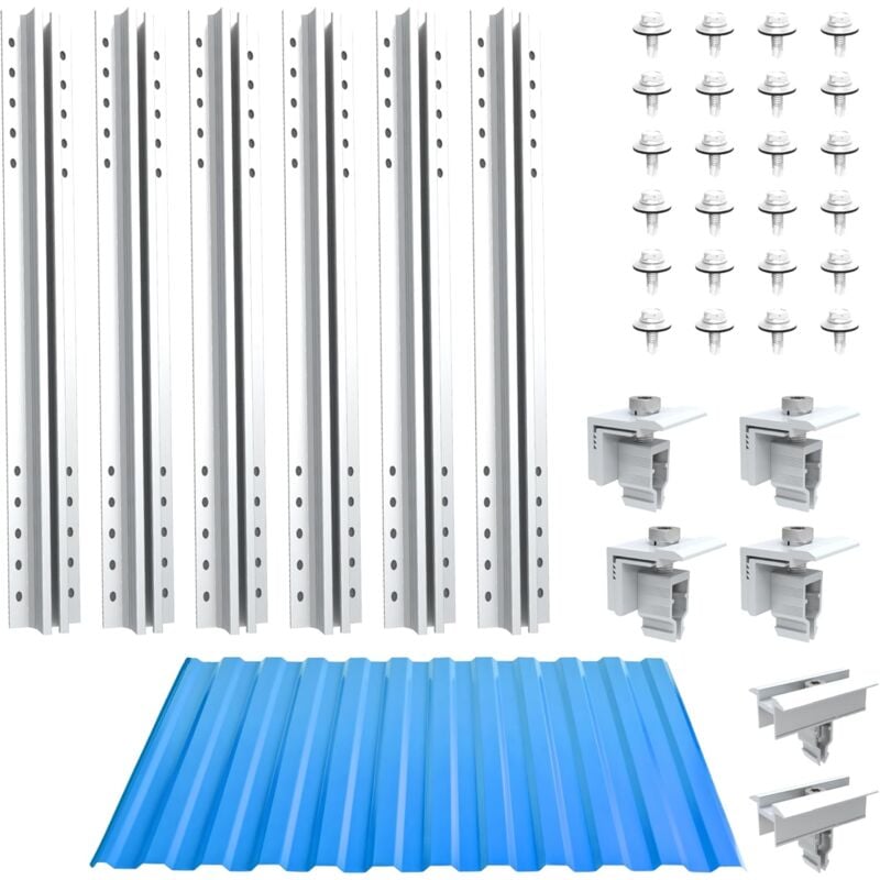 Nuasol - Kit de montage photovoltaïque pour toit en tôle trapézoïdale Fixation