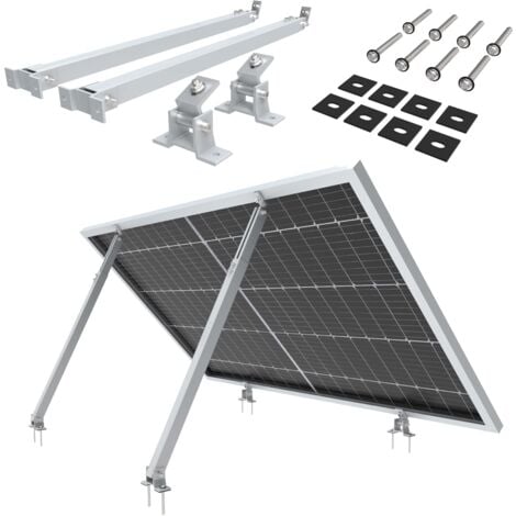 NuaSol Lot de 2 supports de centrales électriques de balcon  Support de panneau solaire réglable pour installations photovoltaïques  Angle d'inclinaison 30-60°  Longueur réglable 700-1291 mm