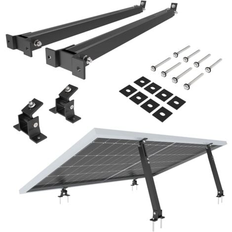 NuaSol Lot de 2 supports de centrales électriques de balcon Support de panneau solaire réglable pour installations photovoltaïques Angle d'inclinaison 30-60° Longueur réglable 700-1291 mm