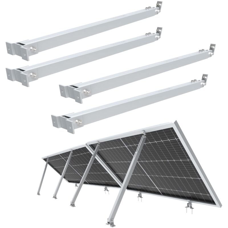 NuaSol Lot de 2 supports de fixation pour centrale électrique de balcon Support de panneau solaire réglable pour installations photovoltaïques Angle