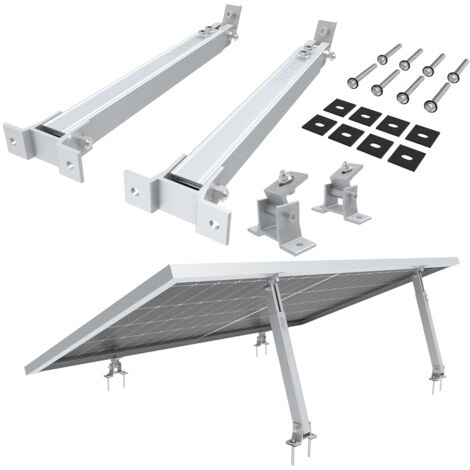 Nuasol – Lot de 2 supports réglables pour panneaux solaires – Aluminium AL6005-T5 – Longueur ajustable 390-693 mm – Angle 15-30°