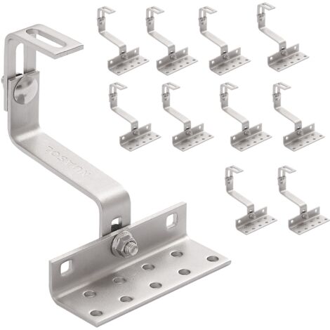 NuaSol - NuaFix 10x roof hooks photovoltaic solar panels - adjustable, stainless steel