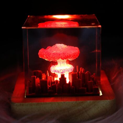 Nube en forma de seta, modelo de bomba atómica, lámpara atmosférica, luz nocturna de resina epoxi, decoración para dormitorio y sala de estar, adecuada para vacaciones