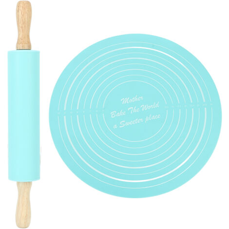 Nudelholz, Teignudelholz, Knetunterlage, 13,2 Zoll Durchmesser (BLAU).