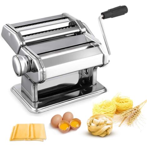 Nudelmaschine, Nudelausroller aus Edelstahl für Tagliatelle/Spaghetti/Lasagne/Ravioli (V1)