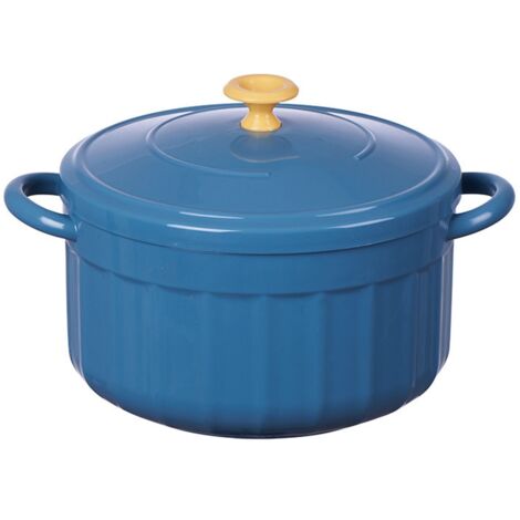 Nudelschüssel mit Deckel, große saphirblaue Schüssel für Studentenwohnheime, binaurale Nudelschüssel.