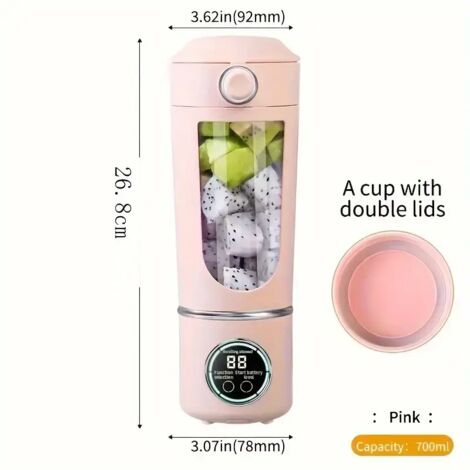 Nuevo exprimidor/triturador de hielo portátil de 12 puertas, para uso doméstico, gran capacidad, autolimpiante, exprimidor de cítricos para consumo directo al aire libre, 700 ml