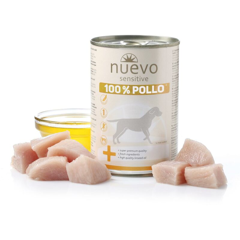 

Lata Perro SENSITIVE: 100% Pollo, 400 g - Nuevo