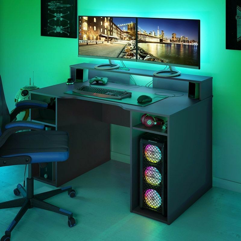 

NUEVO Mesa de escritorio gamer o de oficina color gris antracita