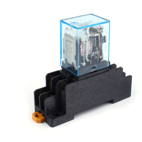 Nuevo relé de potencia de bobina DPDT de 220 V CA y 10 A – LY2NJ HH62P HHC68A-2Z con base, componente eléctrico fiable para automatización.