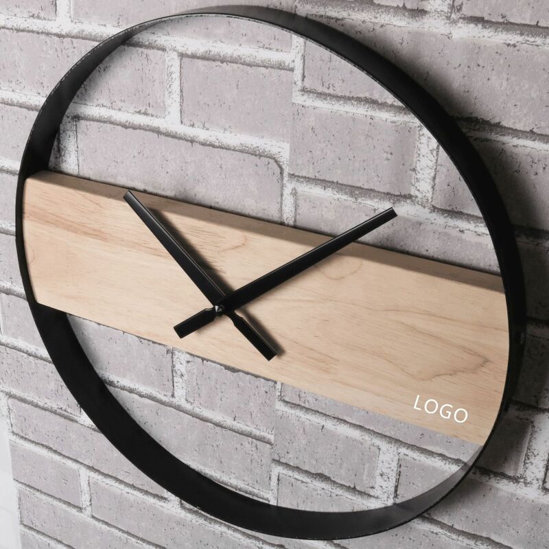 

Nuevo reloj de pared de hierro forjado redondo Simple a la moda, reloj de madera maciza, decoración creativa para sala de estar, reloj silencioso,