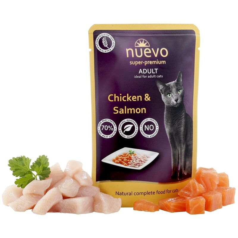 

Sobre Gato Adulto Salmón Pollo, 85 g - Nuevo