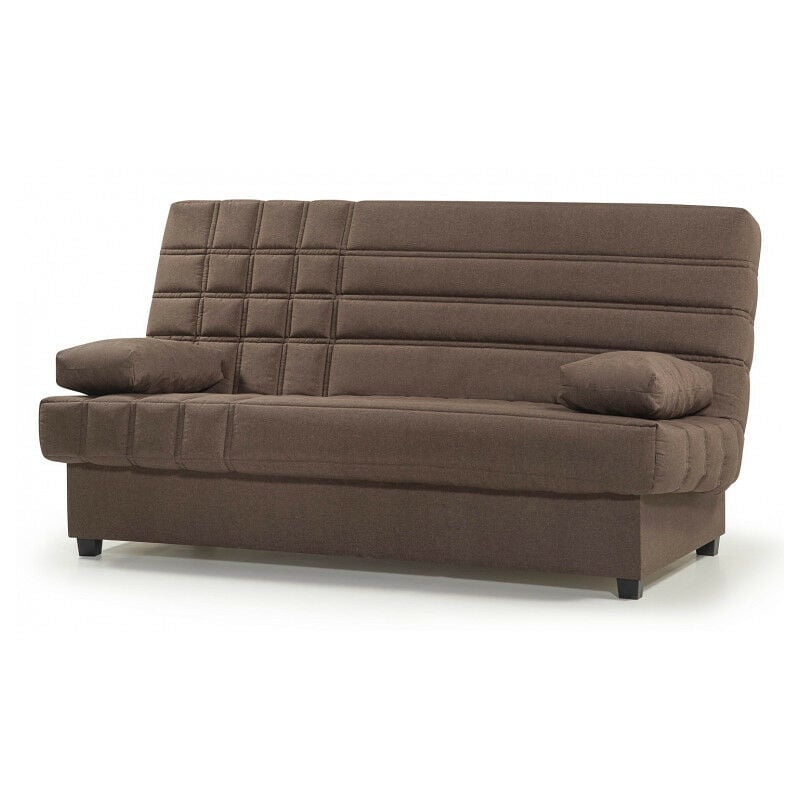 

La Cibertienda - NUEVO Sofá cama tres plazas con arcón, color chocolate, 2 cojines incluidos ref-12A