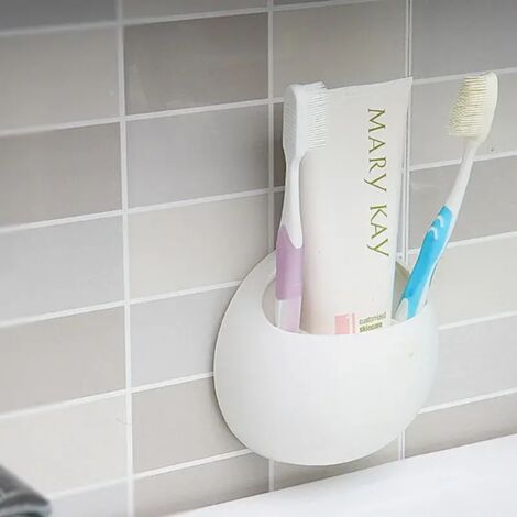 Nuevo y práctico portacepillos de dientes con un bonito diseño de huevo con gancho de ventosa, organizador de vasos, bandeja para cepillos de dientes, juego de almacenamiento para baño y cocina.