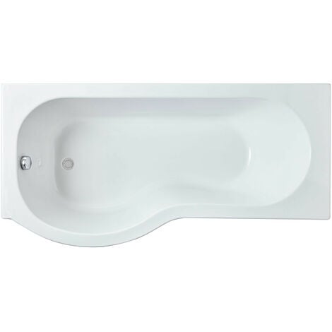 Nuie 1600mm x 850mm Left Hand P Shape Shower Bath - WBP1685L