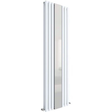Nuie 1800mm x 499mm Gloss White Revive Double Panel Radiator with Mirror - HL331