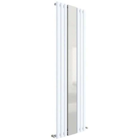 Nuie 1800mm x 499mm Gloss White Revive Single Panel Radiator with Mirror - HL330