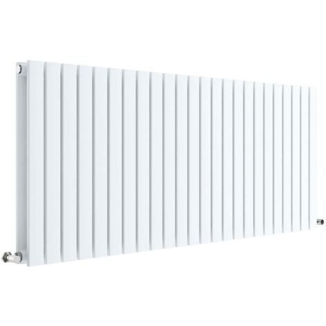 Nuie 600mm x 1398mm Satin White Sloane Double Panel Radiator - HLW59D