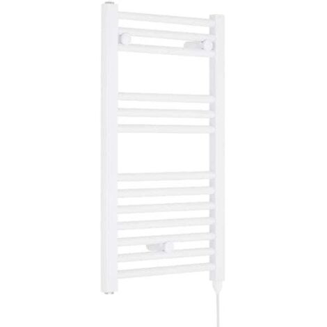 Nuie 720mm x 400mm Gloss White Electric Round Ladder Rail - MTY156