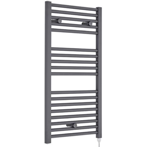 Nuie 920mm x 480mm Anthracite Electric Round Ladder Rail - MTY154