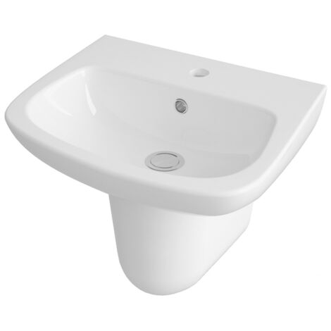 Nuie Ambrose Basin and Semi Pedestal 500mm Wide - 1 Tap Hole