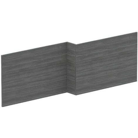 Nuie Anthracite Woodgrain 1700mm L Shaped Shower Bath Front Panel - MPD535N