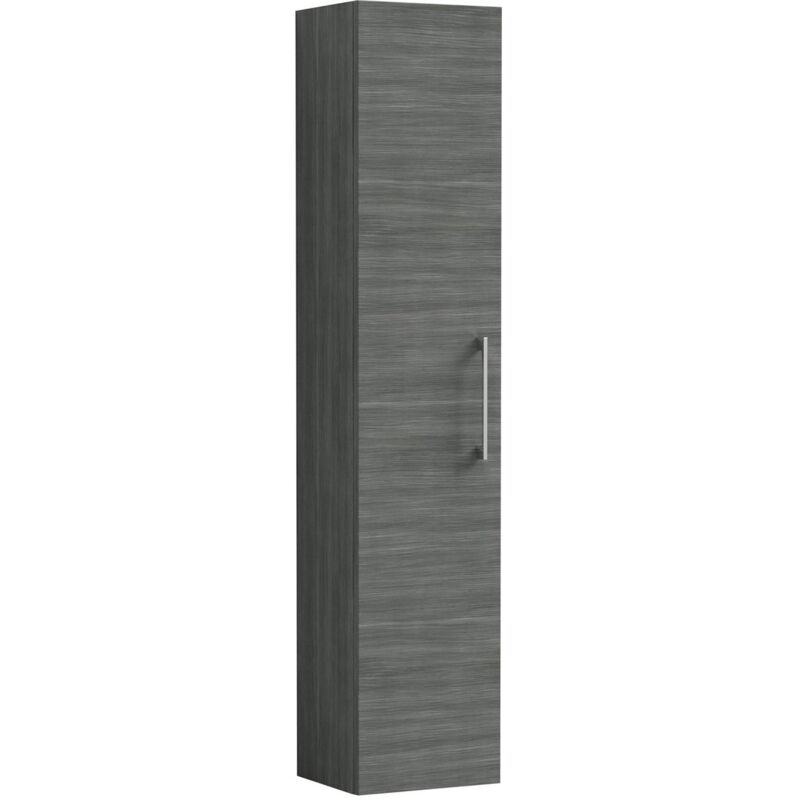 Nuie - Arno Wall Hung 1-Door Tall Unit 300mm Wide - Anthracite Woodgrain