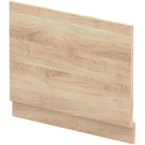 Nuie Arno Straight Bath End Panel and Plinth 560mm H x 730mm W - Bleached Oak