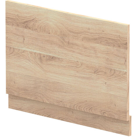 Nuie Arno Straight Bath End Panel and Plinth 560mm H x 780mm W - Bleached Oak