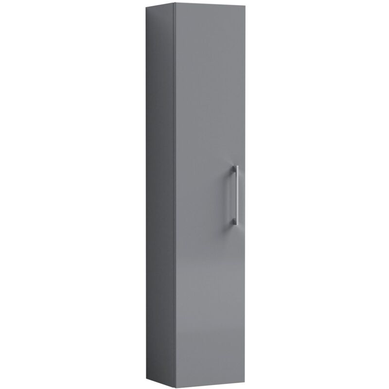 Nuie - Arno Wall Hung 1-Door Tall Unit 300mm Wide - Satin Grey