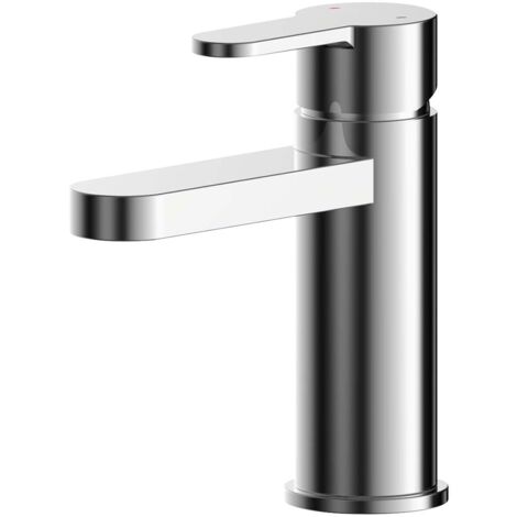 Nuie Arvan Mini Mono Basin Mixer Tap with Push Button Waste - Chrome