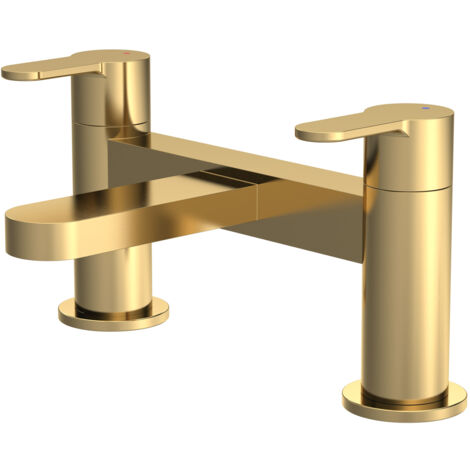Nuie Arvan Pillar Mounted Bath Filler Tap - Brushed Brass