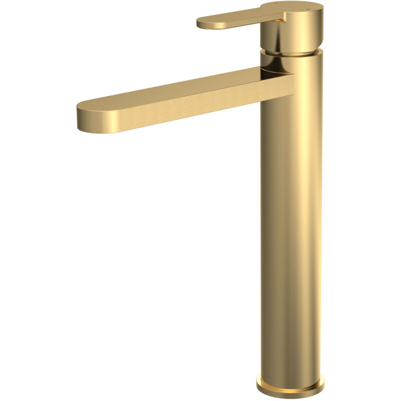 Nuie Arvan Tall Mono Basin Mixer Tap - Brushed Brass