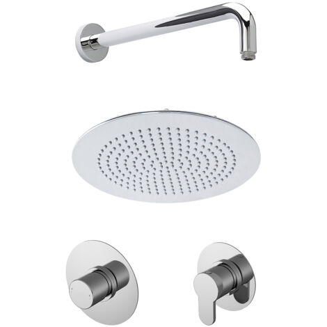 Nuie Arvan Thermostatic Concealed Mixer Shower with Fixed Head and Stop Tap