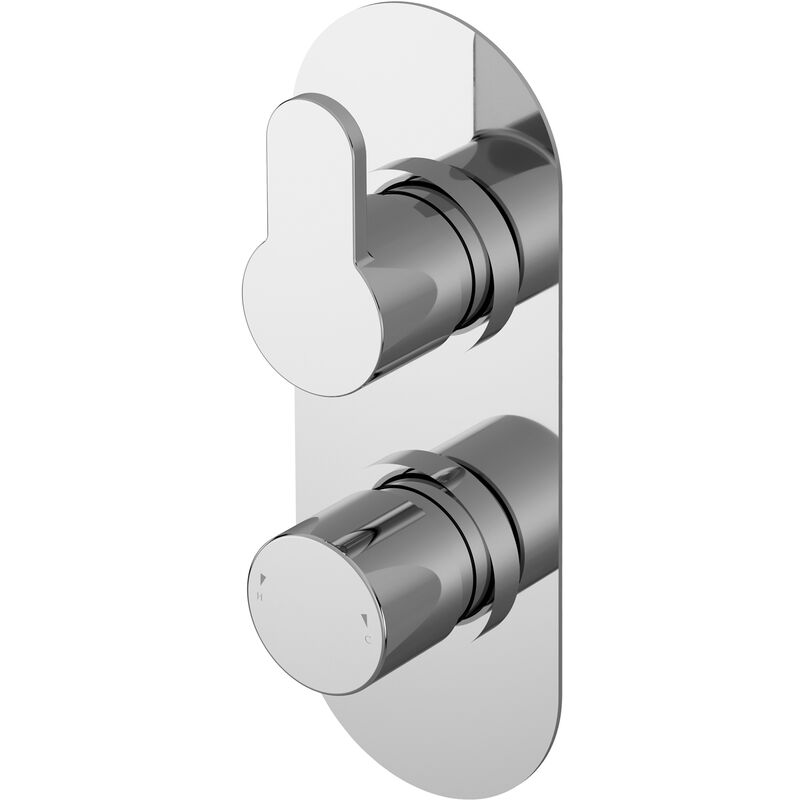 Arvan Thermostatic Concealed Shower Valve Dual Handle - Chrome - Nuie