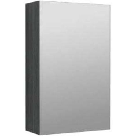 Nuie Athena Anthracite Woodgrain 450mm Single Door Mirror Cabinet - OFF516