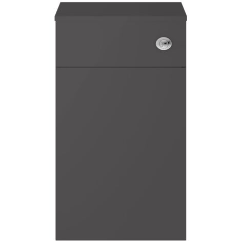 Nuie Athena Back to Wall WC Toilet Unit 500mm Wide - Gloss Grey