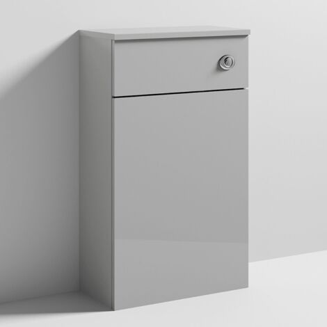 Nuie Athena Back to Wall WC Toilet Unit 500mm Wide - Gloss Grey Mist