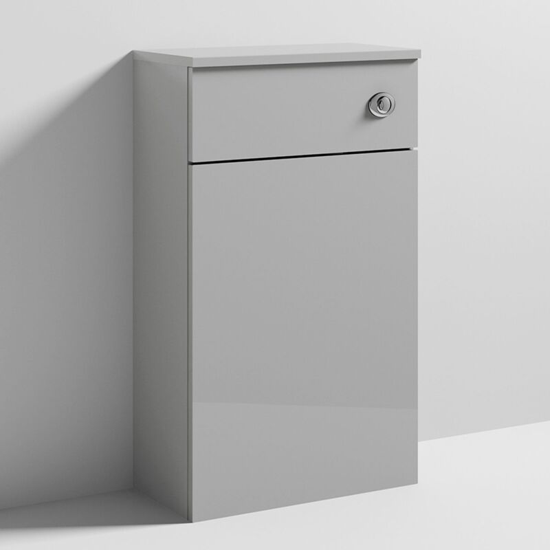 Athena Back to Wall WC Toilet Unit 500mm Wide - Gloss Grey Mist - Nuie