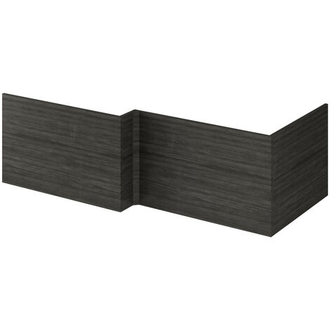 Nuie Athena Hacienda Black Square Shower 700mm End Bath Panel - MPD631