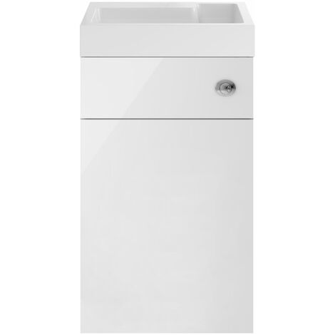 Nuie Athena Toilet and Basin Combination Unit 500mm Wide - Gloss White