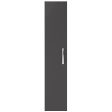 Nuie Athena Wall Hung 1-Door Tall Unit 300mm Wide - Gloss Grey