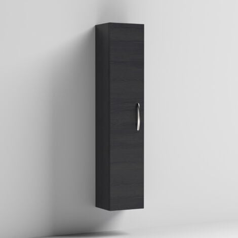 Nuie Athena Wall Hung 1-Door Tall Unit 300mm Wide - Hacienda Black