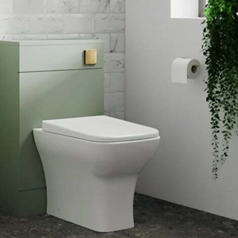 Nuie Ava Rimless Back to Wall Toilet Pan with Soft Close Toilet Seat - NCG406