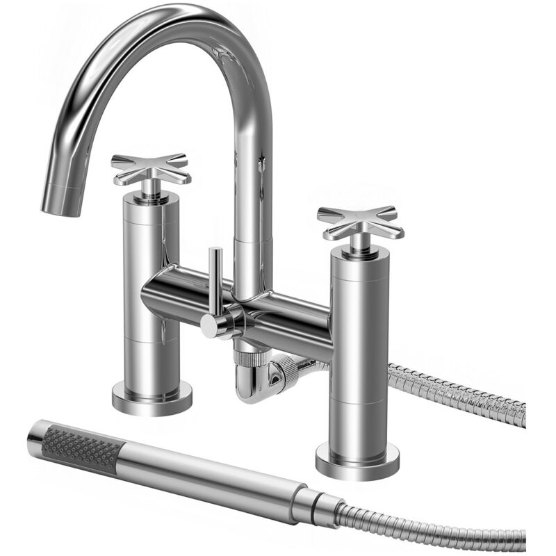 Nuie - Aztec Bath Shower Mixer Tap with Shower Kit - Chrome