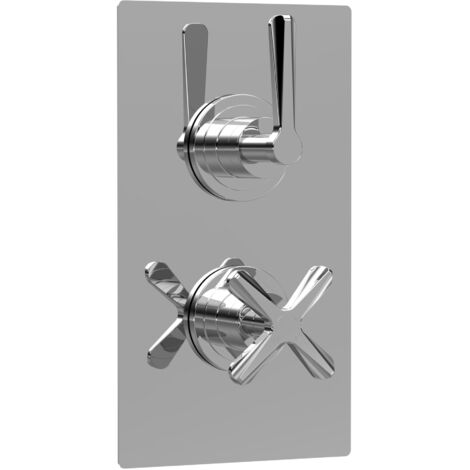Nuie Aztec Thermostatic Concealed Shower Valve with Diverter Dual Handle - Chrome