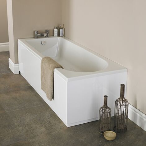 Nuie Barmby 1600mm Standard White Round Single Ended Bath Acrylic