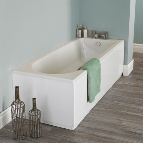 Nuie Barmby Round Single Ended Rectangular Bath 1700mm x 700mm - Eternalite Acrylic (inc Leg Set)